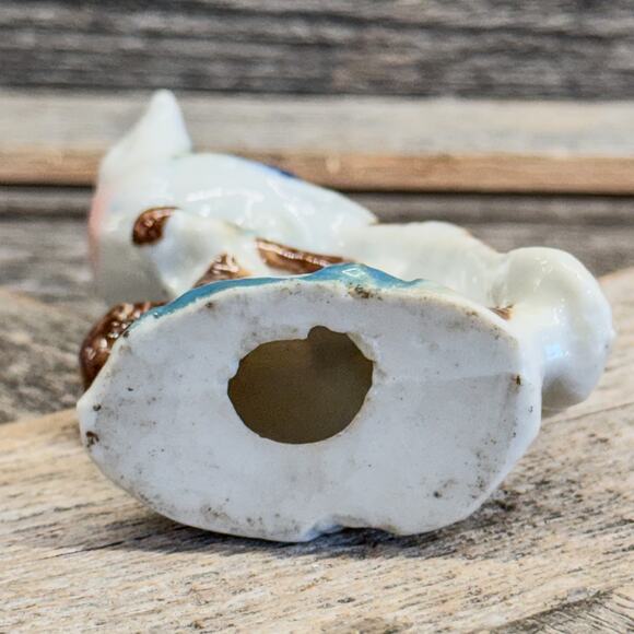 Vintage Small Porcelain Bird Figurine w/ Long Tail Perched on Branches, 3.5”H - Picture 7 of 7